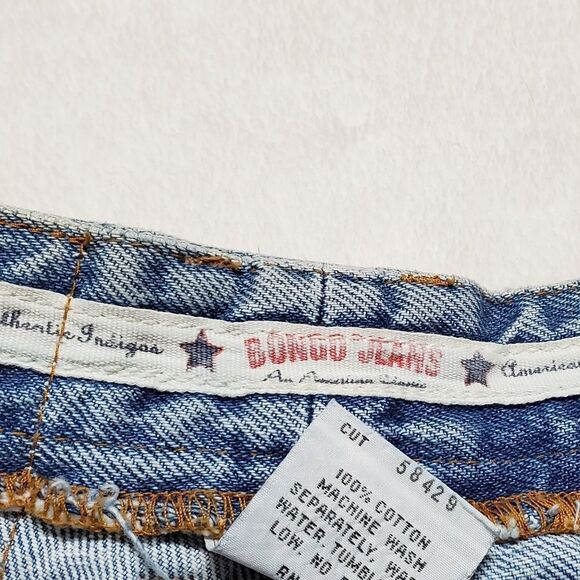 VINTAGE 1980s Bongo Light Stone Wash High Waisted Slim Tapered Skinny Leg Jeans - Picture 14 of 16